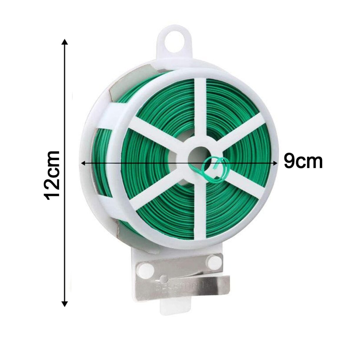 Plastic Twist Tie Wire Spool With Cutter For Garden Yard Plant 50m (Green) - Image 5