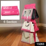 6 Pockets Hanging Purse Handbag Organizer Clear Hanging Shelf Bag (1 Pc) - Image 2