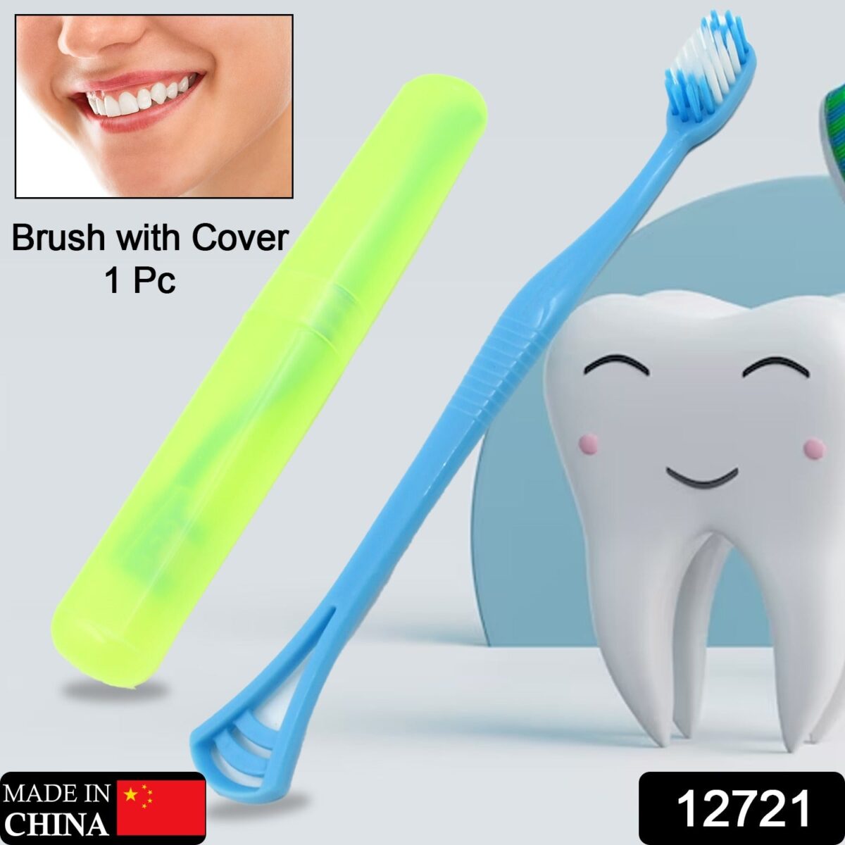 2-in-1 Soft Toothbrush & Tongue Cleaner for All Ages (1 Pc, With Cover) - Image 3