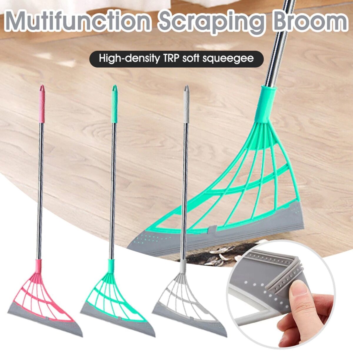 Durable Eco-Friendly Broom with Scraper - Image 3