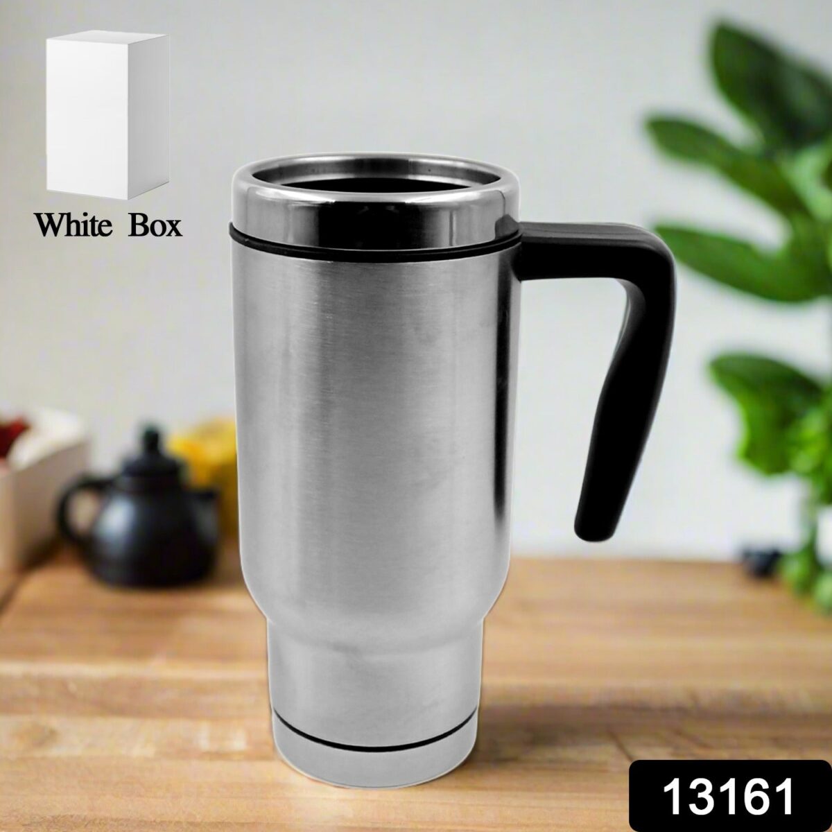 Stainless Steel Coffee Mug (1 Pc / With lid & Handle) - Image 2