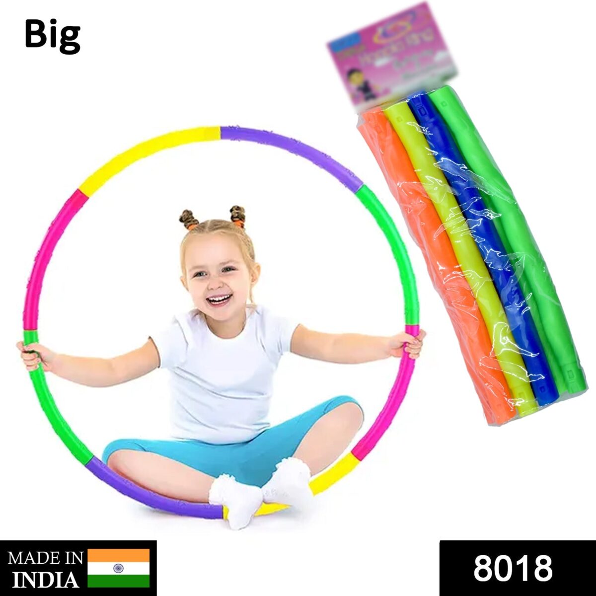 Hoops Hula Interlocking Exercise Ring for Fitness with Dia Meter Boys Girls and Adults (8 Pcs Set) - Image 2