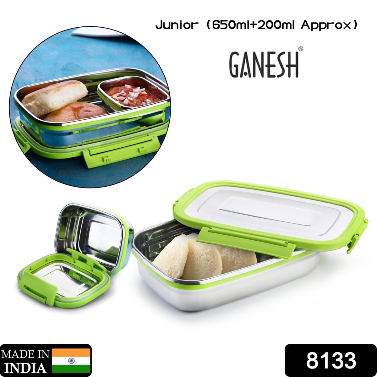 Ganesh Junior Stainless Steel Lunch Pack for Office & School Use - Image 2