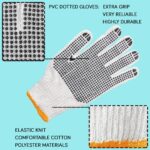 Unisex Knitted / Sewing Cotton Plain Hand Gloves Raw White - Image 7