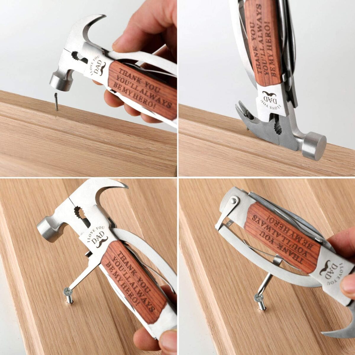 Fathers Day Gifts, Dad Birthday Gifts for Dad from Daughter Son, All in One Tools Hammer Multitool, Opener Screwdriver, Cool Gadget Christmas Gifts Stocking Stuffer for Men, Outdoor Camping - Image 5