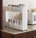 Multipurpose 2 Layer Slim Side Space Saving Storage Organizer Rack Shelf - Image 4
