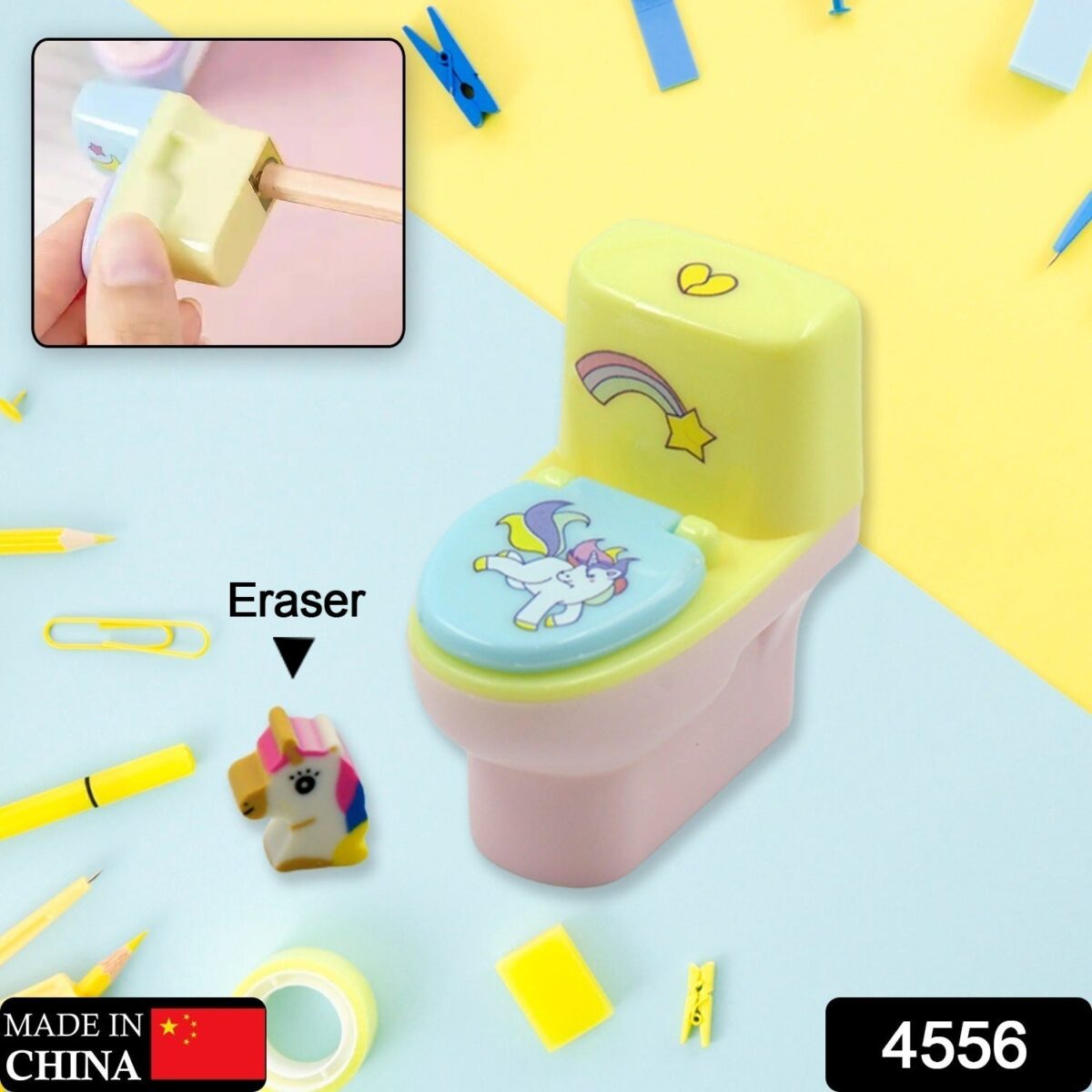 Fun & Functional! Toilet Sharpener with Eraser (2 Pc Set) - Image 2