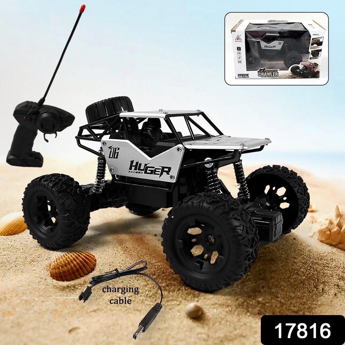 Rock Crawler Monster RC Truck All Terrain Stunt Racing Car Rechargeable Indoor Outdoor Toy Car - Image 2