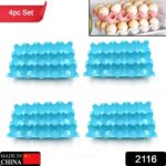 15 Cavity Plastic Egg Tray Egg Trays for Storage with 15 Eggs Holder (4 Pc Set) - Image 2