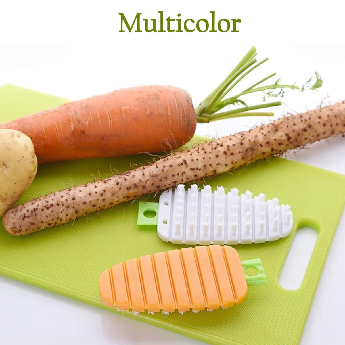 Carrot-Shaped Non-Toxic Vegetable Scrubbing Brush for Fruits & Veggies - Image 5