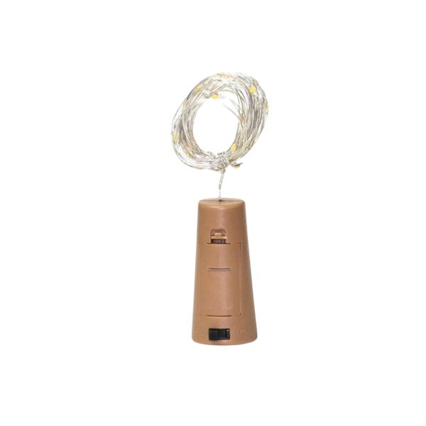 Wine Bottle Cork LED String Light â€“ 2M Cable, Battery Operated, Warm White (1 Pc)
