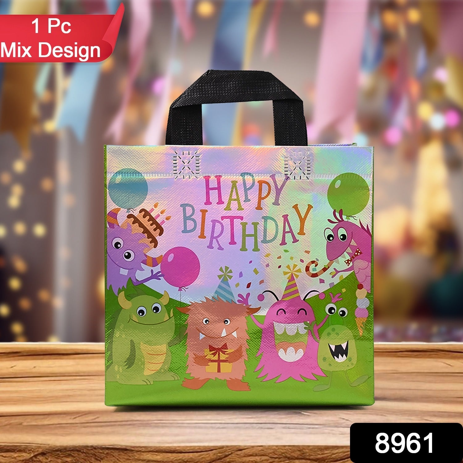 8ade5802-d65a-4c41-b3db-969c7f0ce3a7.jpg Birthday Gift Bag, Reusable Party Gift Bags (1 Pc / Mix Design) - Image 2