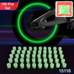 Tyre Valve Caps Luminous Glow Car Tire Valve Cap Covers vaal cap (100 Pcs Set) - Image 2