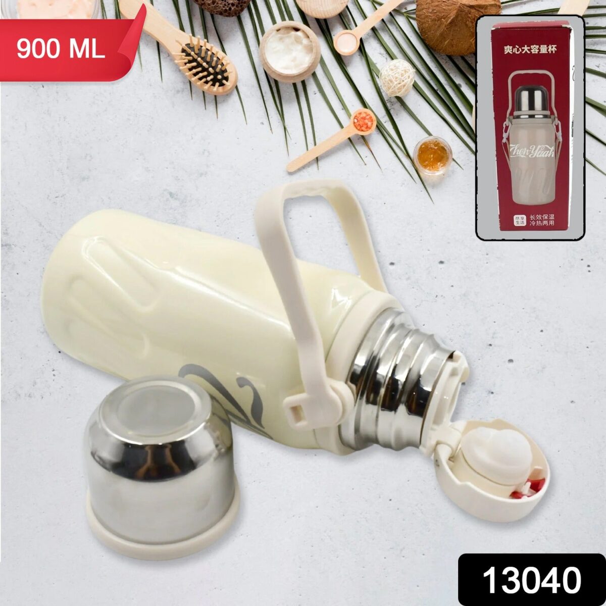 Stainless Steel Vacuum Insulated Water Bottle | Leak Proof Flask for Tea Coffee | With Steel Cup - Image 2