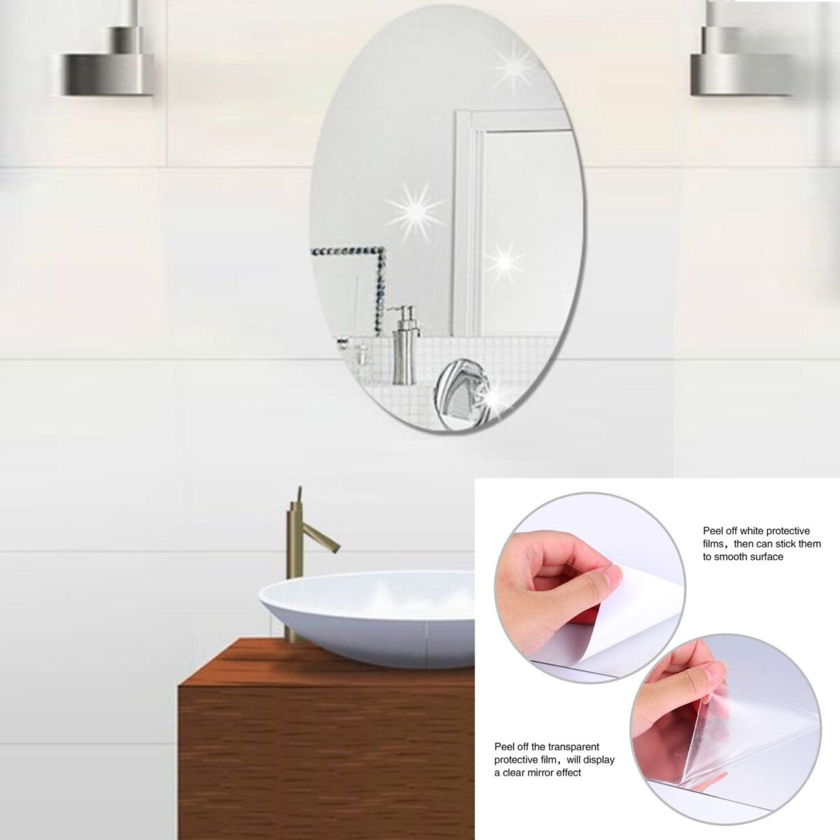 Adhesive Bathroom Mirror Wall - Image 3