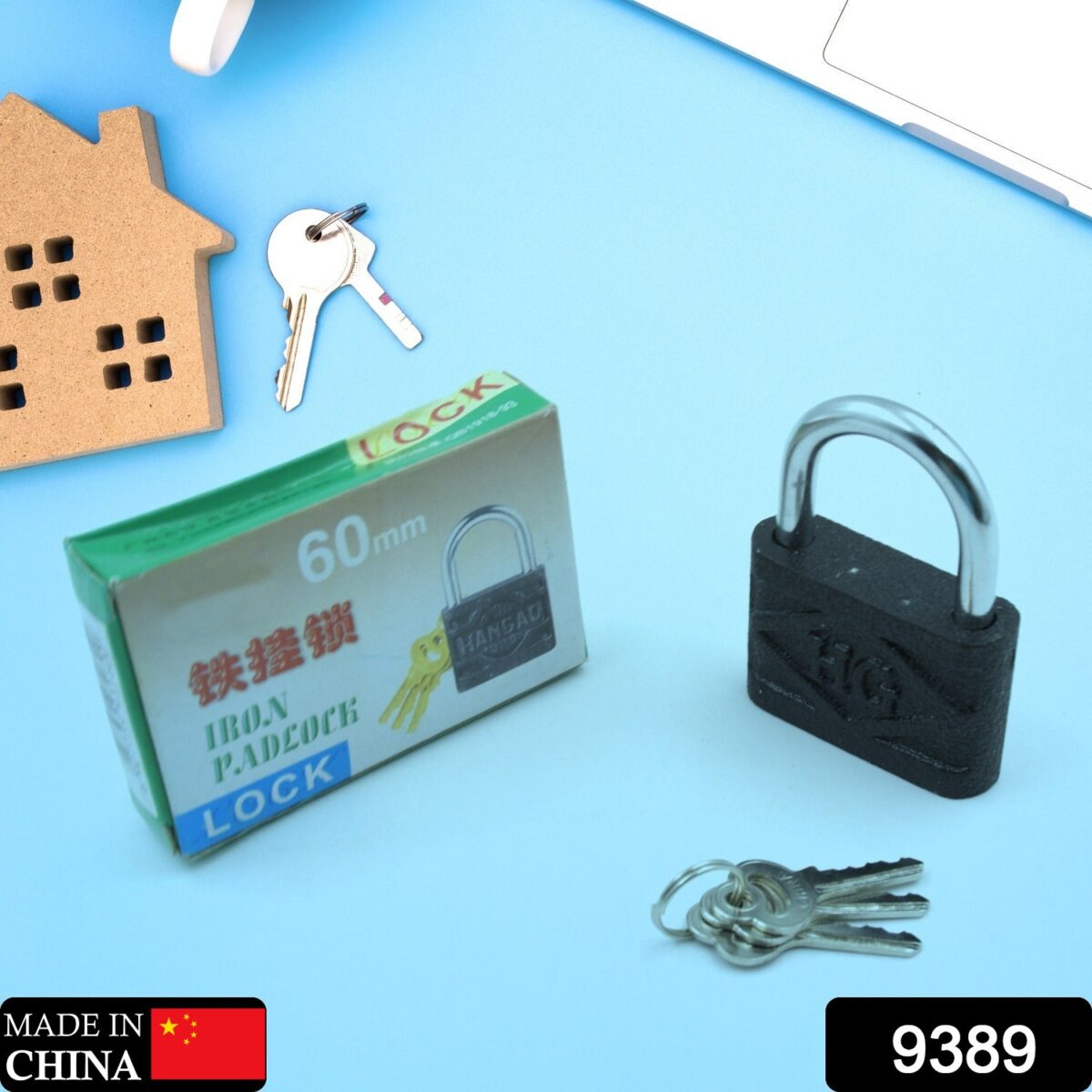 Iron Padlock with Brass Core for Home & Outdoor Security (60mm) - Image 2