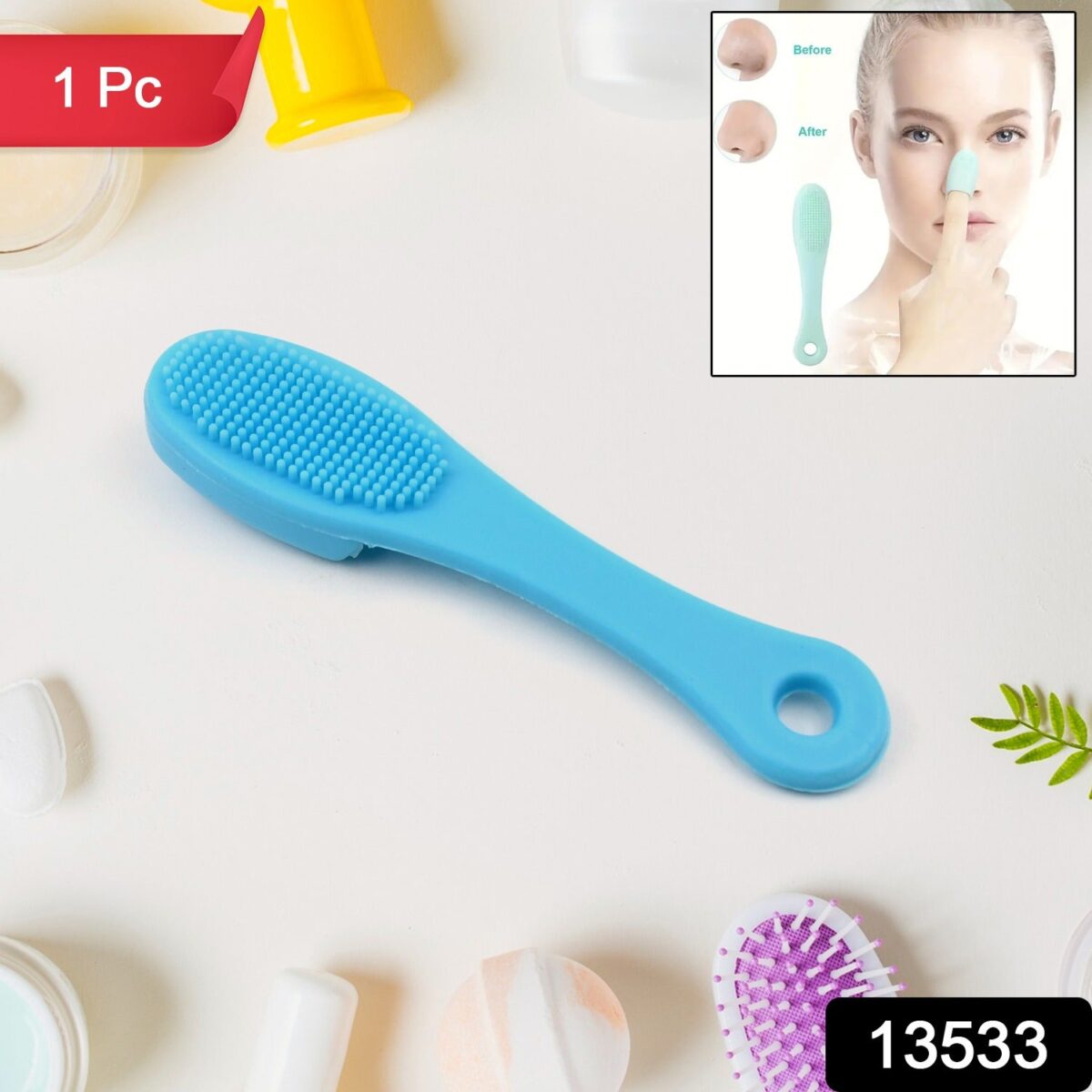 Silicone Makeup cleaning tool, finger wash Face Scrubber Facial Cleansing Brush (1 Pc / Mix Color) - Image 2
