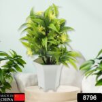Artificial Flower Plant with Cute Pot â€“ Home & Office Tabletop Decor, Indoor Balcony Plant (1 Pc) - Image 2