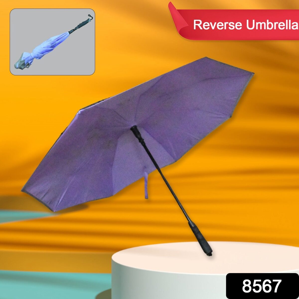 Travel Umbrella Windproof Umbrella Compact Folding Reverse Umbrella Unique Folding Umbrella (1 pc) - Image 2