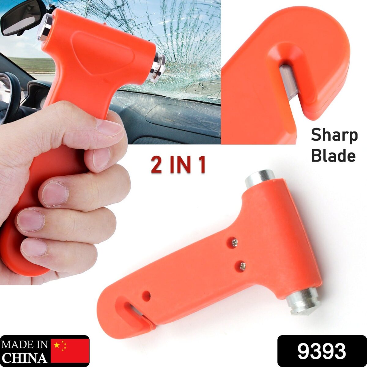 Car Safety Hammer - Emergency Rescue Tool with Window Breaker & Seatbelt Cutter - Image 2