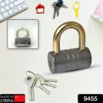 Heavy-Duty Iron Padlock â€“ 82mm Black Spray Lock with Brass Core & 5 Keys, Waterproof & Anti-Theft - Image 2