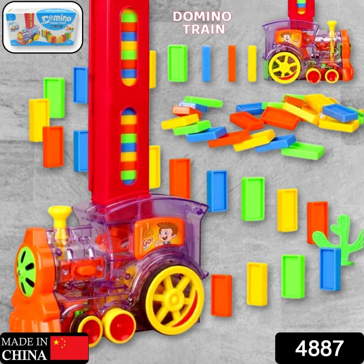 Transparent Funny Train Engine Block Set Ã¢â‚¬â€œ 60-Piece Music & Lights (Batteries Not Included) - Image 2