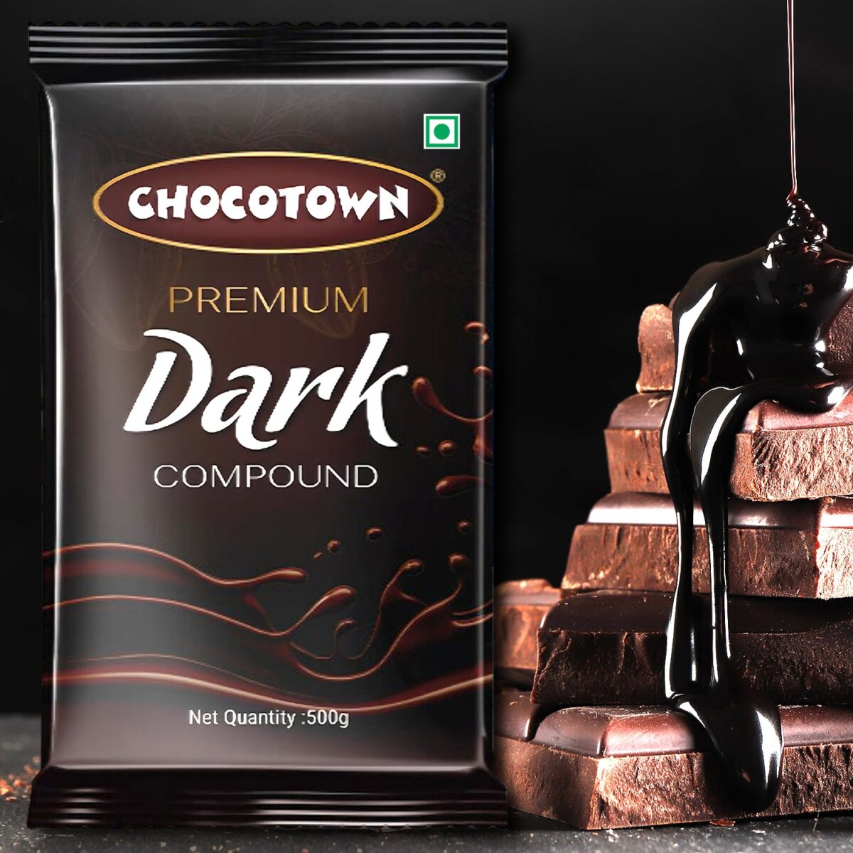 Dark Compound 500gm | Chocotown Dark Choco Slab - Image 5