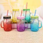 Drinking Cup / Glass / Mug Mason Jar with Handle & Straw - Image 7