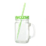 Drinking Cup / Glass / Mug Mason Jar with Handle & Straw - Image 5