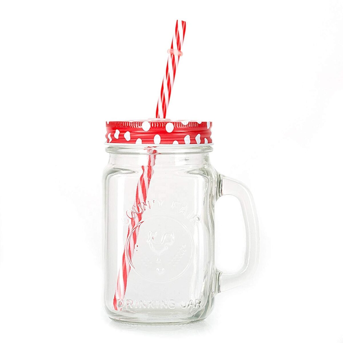 Drinking Cup / Glass / Mug Mason Jar with Handle & Straw - Image 4