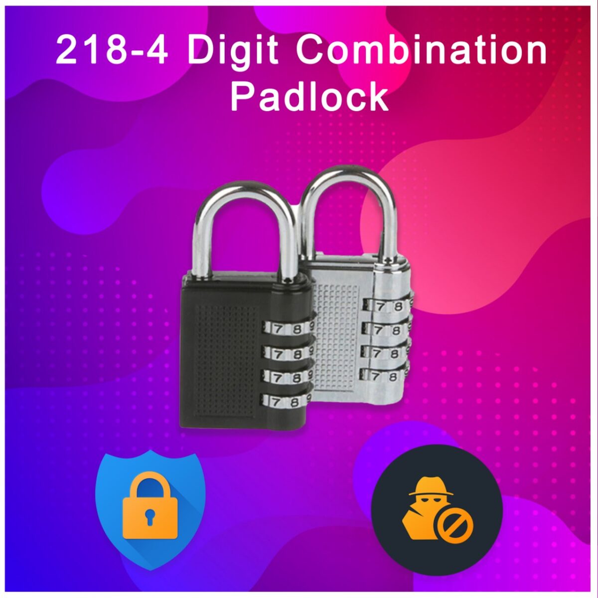 '-4 Digit Combination Padlock - Image 4
