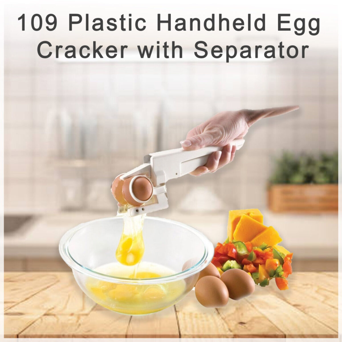 Plastic Handheld Egg Cracker with Separator - Image 6