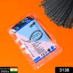 3Ã—100 MM Nylon Self Locking Cable Ties, Heavy Duty Strong Zip Wire Tie. Pack of 100pc - Black - Image 2