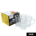 Unbreakable Drinking Plastic Type Glass Set, Beer Mug, Set of 4 PCs, Transparent - Image 2