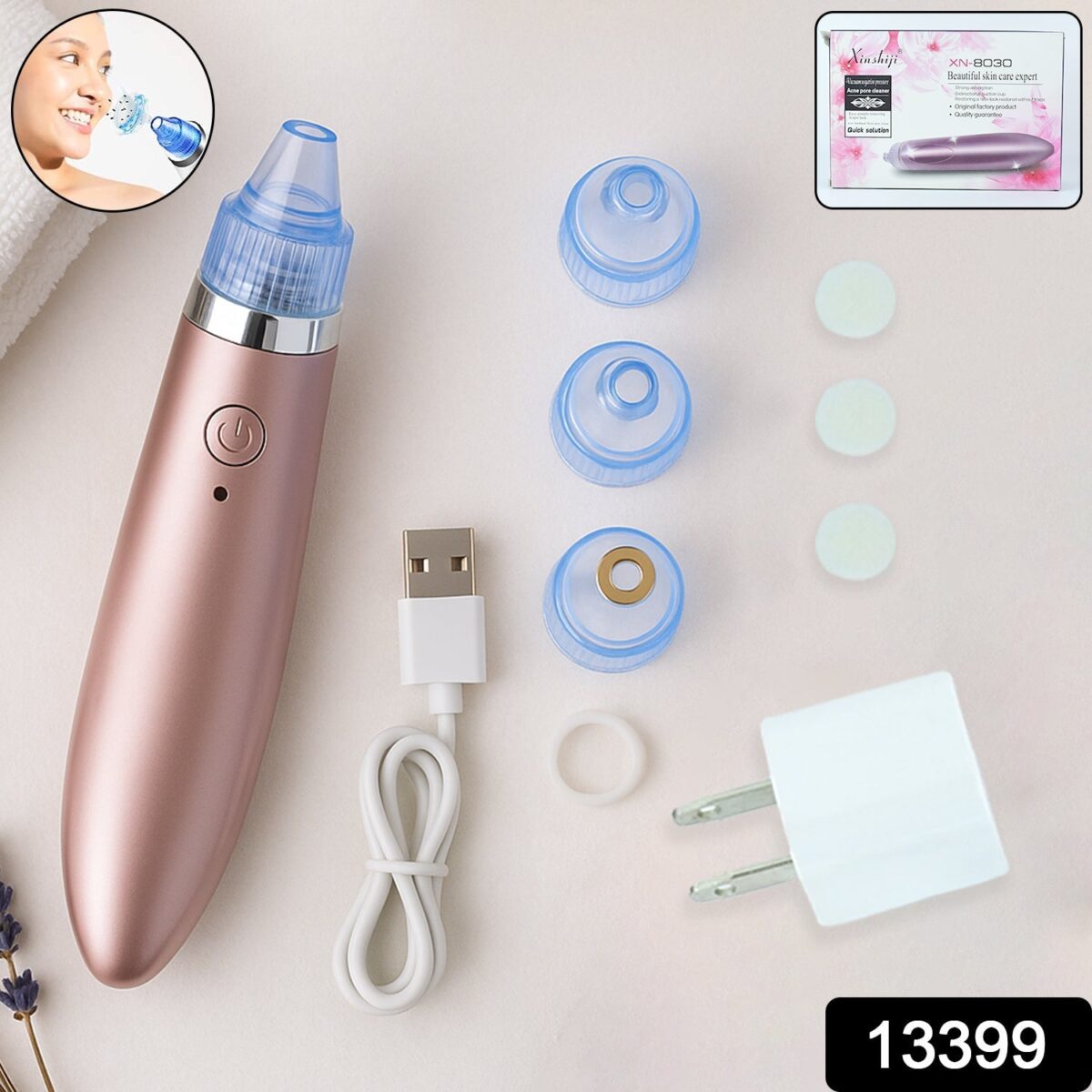 Vacuum Suction Tool with 4 Suction Head for Men and Women (Multi-Color / 1 Set) (USB & Adapter Included) - Image 2