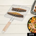 Kitchen Square Roaster Grill Barbecue Grill with Wooden Handle - Image 2