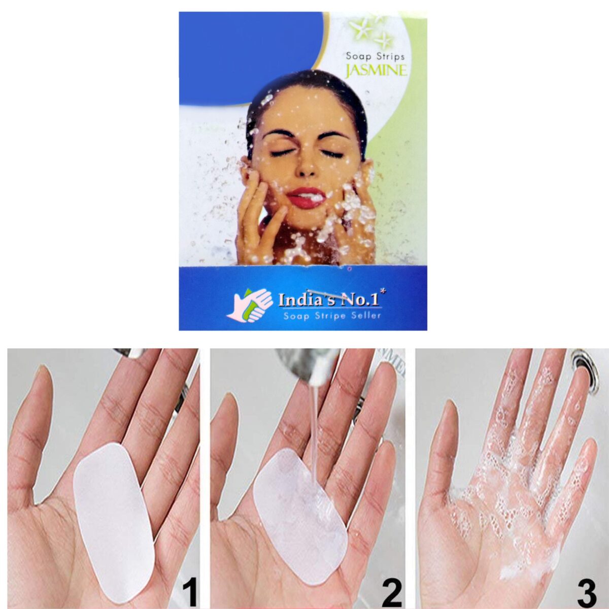 Fresh Paper Soap Strips Traveling Hand Wash with Jasmine Fragrance (100pc) - Image 7