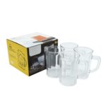Unbreakable Drinking Plastic Type Glass Set, Beer Mug, Set of 4 PCs, Transparent