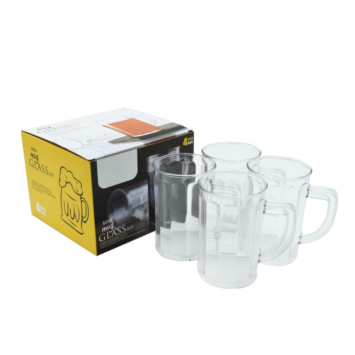 Unbreakable Drinking Plastic Type Glass Set, Beer Mug, Set of 4 PCs, Transparent - Image 4