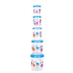 Plastic Transparent Container Air Tight Dabba Set (3000ml, 2000ml, 1000ml, 750ml, 500ml)
