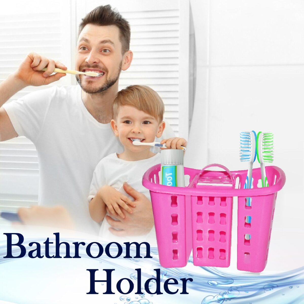 Toothbrush Toothpaste Bathroom Organizer Stand 4-in-1 Holder - Image 3