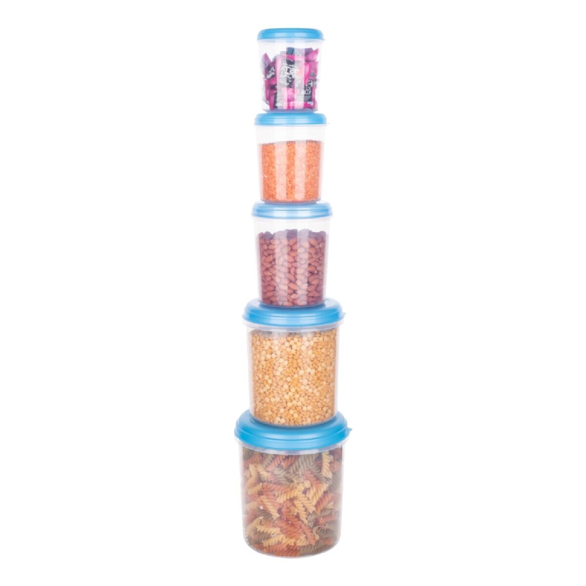 Plastic Transparent Container Air Tight Dabba Set (3000ml, 2000ml, 1000ml, 750ml, 500ml) - Image 4