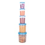 Plastic Transparent Container Air Tight Dabba Set (3000ml, 2000ml, 1000ml, 750ml, 500ml) - Image 4