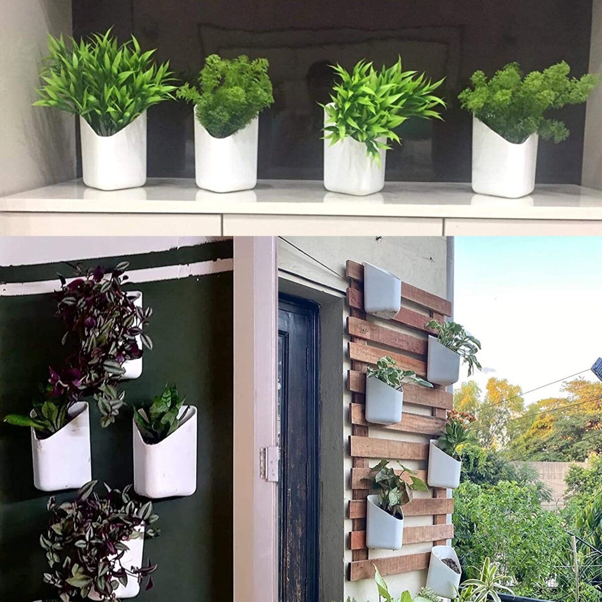 Plastic Vertical Hanging Planter Pot, Multicolour, - Image 8