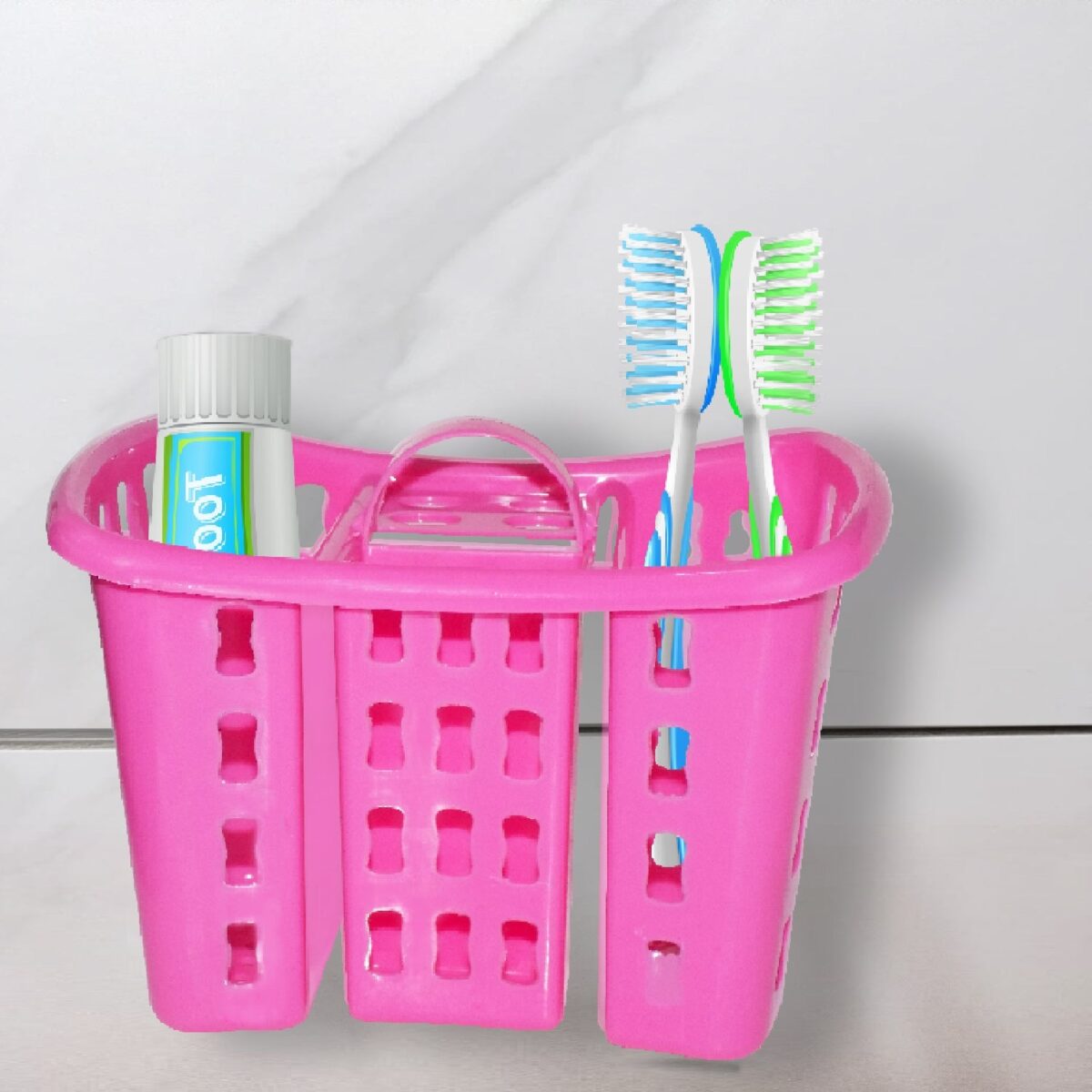 Toothbrush Toothpaste Bathroom Organizer Stand 4-in-1 Holder - Image 1