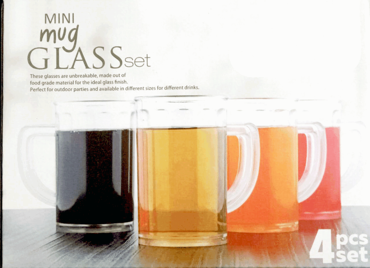 Unbreakable Drinking Plastic Type Glass Set, Beer Mug, Set of 4 PCs, Transparent - Image 3