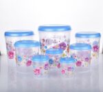 Air Tight Plastic Transparent Container Set (10000ml, 7000ml, 5000ml, 3000ml, 2000ml, 1000ml, 750ml, 500ml)