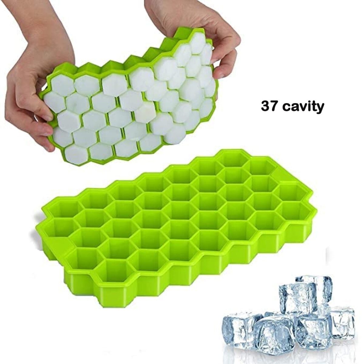 Flexible Silicone Ice Cube Tray, 37 Small Cubes , Fridge Use - Image 4