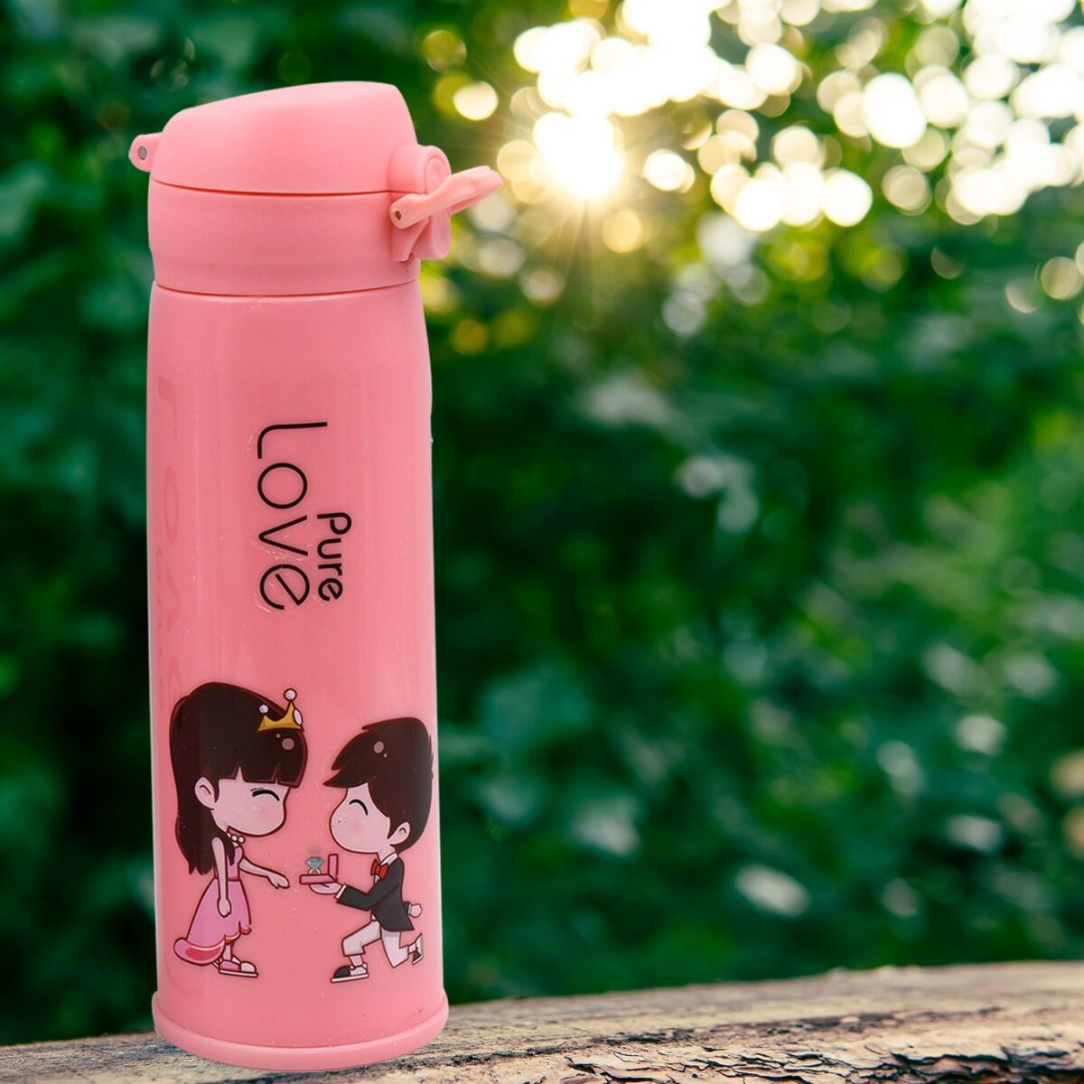 Pure Love outdoor sport water bottle 500ml leak proof BPA-free for travel cold and hot water glass water bottle with daily water intake for gym and children, Fridge, for Home, Office, School (MOQ :- 80 Pc) - Image 3
