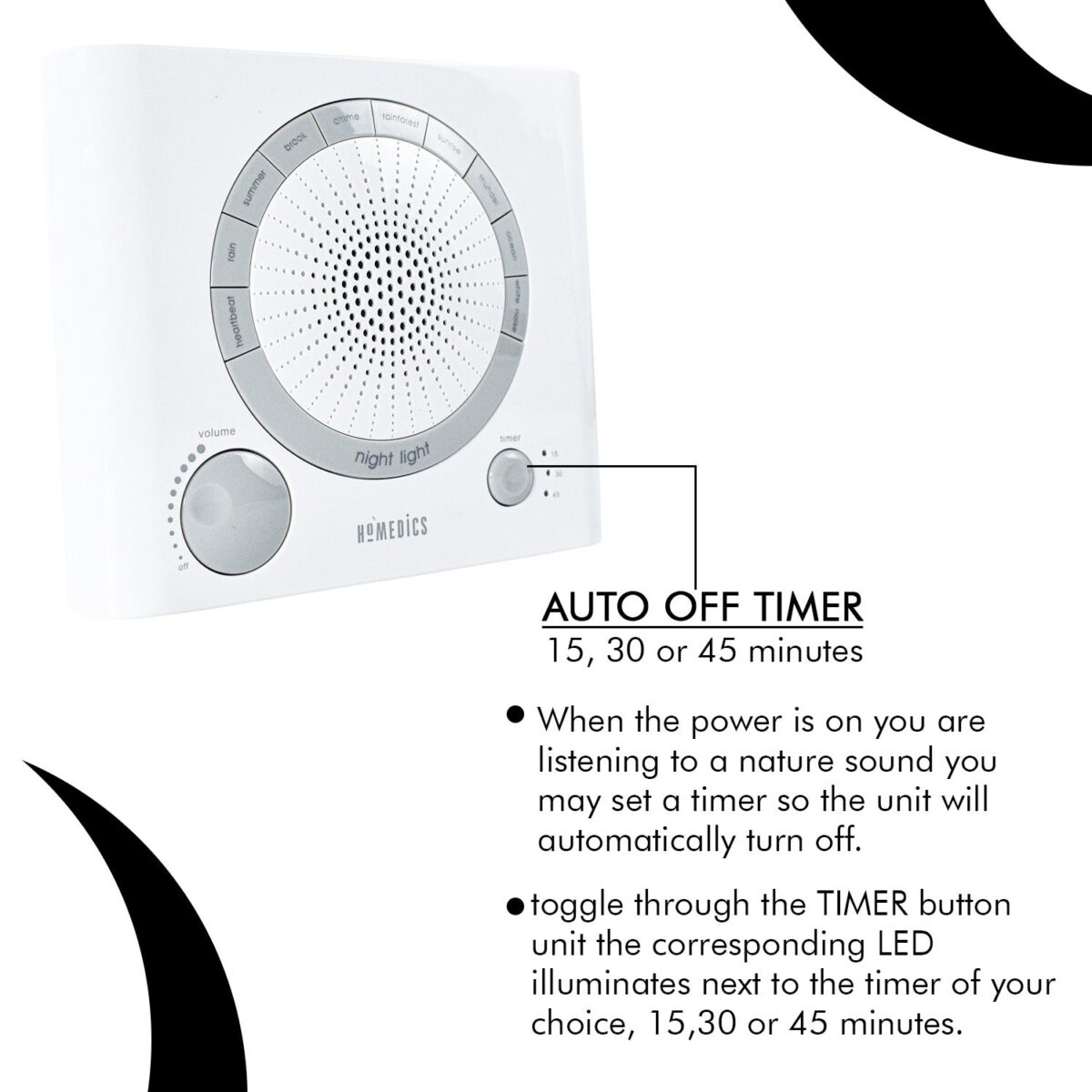 Sleep Therapy Sound Machine with 8 Soothing Sounds (Battery, Timer Option) - Image 8